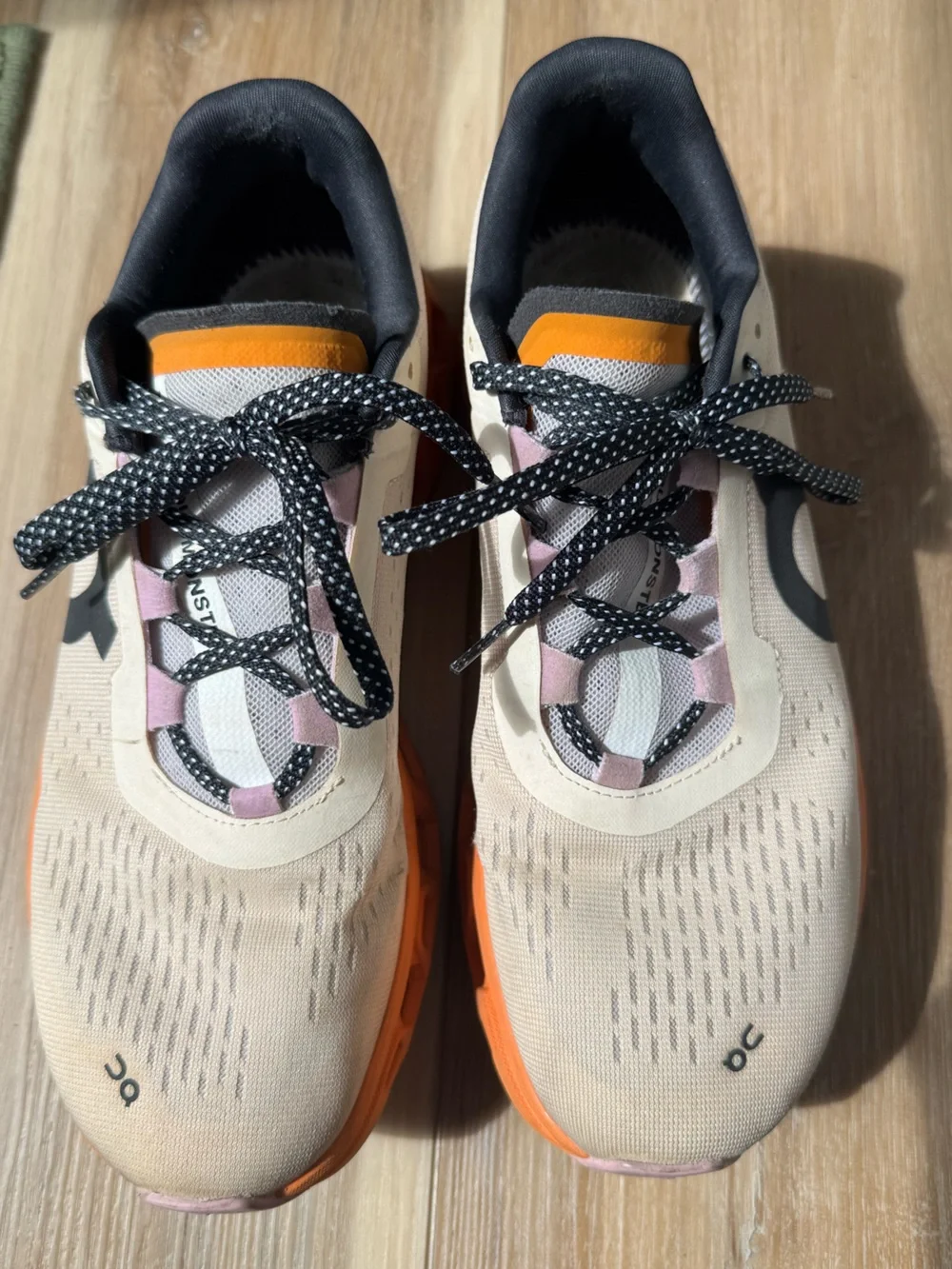 OnCloud Running Shoes in Cream, Orange, Black and Pink